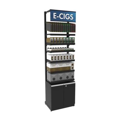 China Powder Coating Black Metal Adjustable shelves Electronic Cigarette Display Stand For E-Cigarette for sale