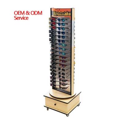 China Free Standing 2 Way Sun glasses Stand Sunglasses Display Rack With 2 Acrylic Mirror for sale