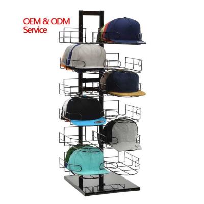 China Retail Store Counter Top Metal Baseball Cap Rack Hat Display Stand for sale