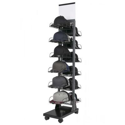 China Factory Custom Double Sided Floor Baseball Cap Rack Hat Display Stand for sale