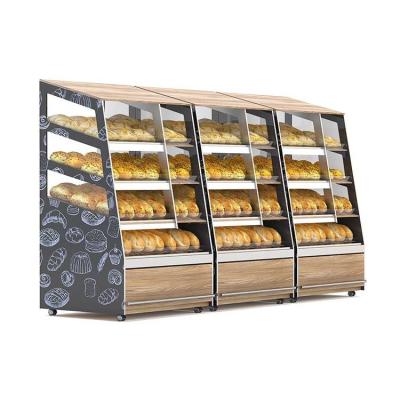 China Customize Bread Shop Wooden Storage Cabinet Bakery Display Case for sale