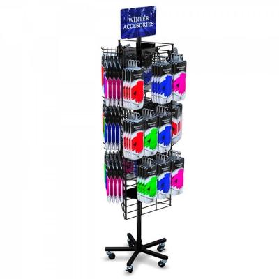 China 3 Sided Hanging Mobile Cell Phone Accessories Display Rack Retail Floor Display for sale