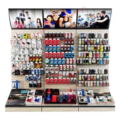 China Modern Pop Mobile Phone Shop Furniture Accessories Floor Slatwall Display for sale