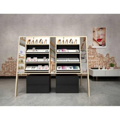 China Shop Indoor Furniture Retail Makeup Display Stand Cosmetic Store Shelves for sale