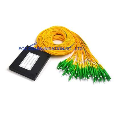 China Divisor LC APC 1650nm FTTC del PLC de la fibra del ABS 2×64 para las redes ópticas pasivas en venta