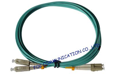 China OFNR Hytrel OM3 Optical Fiber Patch Cord Hybrid , Duplex Telecom Systems lc sc patch cord for sale