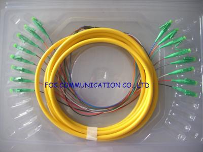 China High Stability Bundle Fan Out Optical Fiber Pigtail LC / APC 8 Core SM For LAN for sale