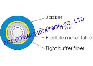 China Single Mode Simplex 2.0mm Optical Fiber Cable , Ftth / Lan outdoor Armored Fiber Optic Cable for sale