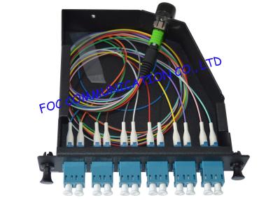 中国 繊維の電気通信のための MPO- LC のパッチ・コードが付いている LGX MPO カセット 12Core 販売のため