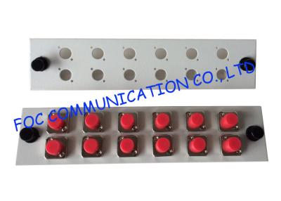 China Fiber Optic Adapter Plate FC / UPC 12 Port White Color Suitable For Patch Panel for sale
