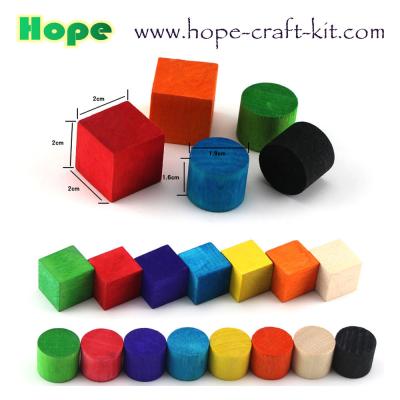 China Natural color multi-colored wooden suare cubes blocks for children DIY craft work creative hobbies KIDS STEM INNOVATION à venda
