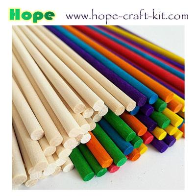 China Various size natural color multi-colored round wood dowl wooden rods for children DIY craft work à venda
