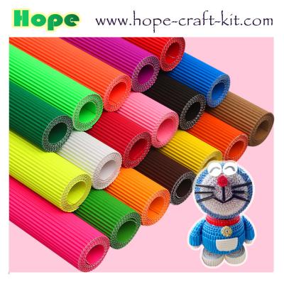 China Colorful craft corrugated quilling paper for DIY toys / handcraft kids hand-craft diy material A4 size customer size à venda