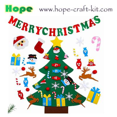 China Merry Christmas Tree Decoration Hanging Pendants Felt Craft DIY Material for Kid  Ornament Creative Craft Kits OEM ODM for sale