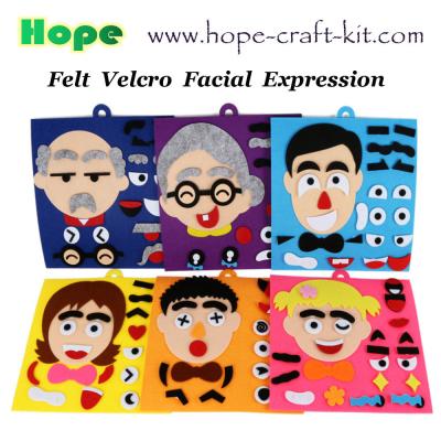 China Felt Puzzle Toys Kids DIY Facial Expression Emotion Changing for Children Learning Education Velcro Sticks 30 X 30cm for sale