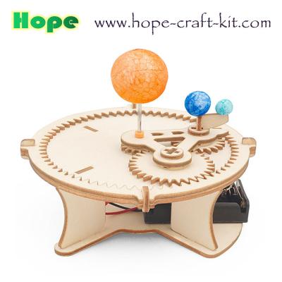 China Science Earth Moon and Sun Solar  Moving Orbit Experiment Wooden Color Model Toys Kids DIY Toys STEM astronomy Education à venda