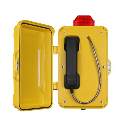 China Yellow Industrial Analog Telephone / Weatherproof Analog Phone With Warning Lamp for sale