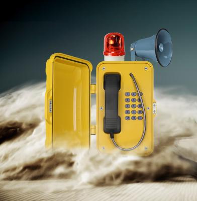 China Loud Speaker Dust Proof Watertight Telephone With Warning Lamp For Noisy Industry for sale