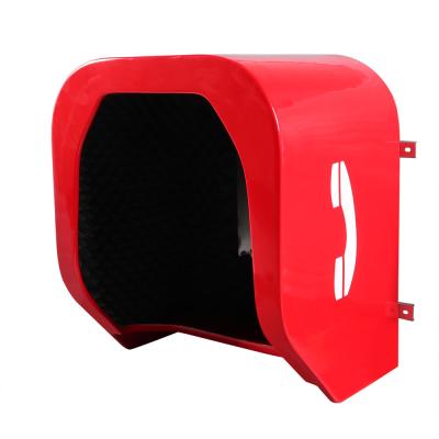 China Wall Mounted Waterproof Red Soundproof Telephone Booth for sale