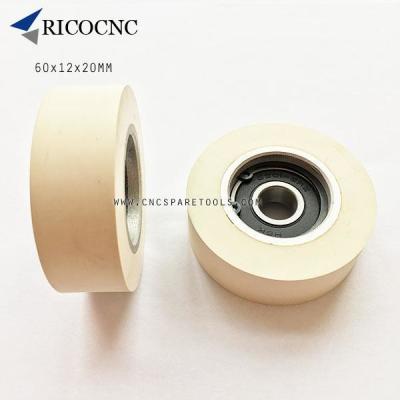 China Biesse Edgebander accessories White Rubber 60x12x20mm Pressure Roller Wheels with HSK bearing. for sale