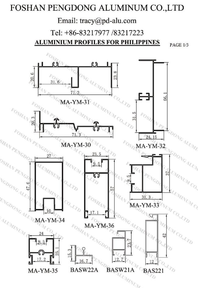 Philippines Aluminium Profile for sliding window