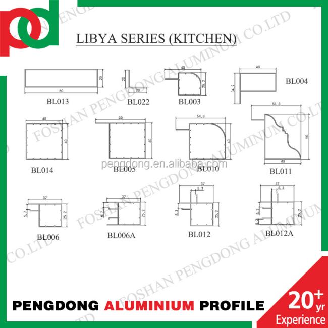 Powder Coated Aluminum profile for kitchen
