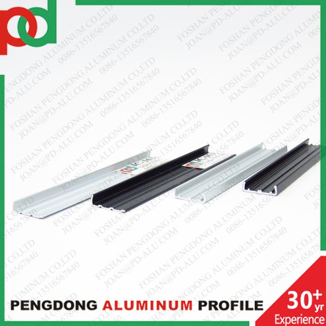 Close-up of aluminum profile surface