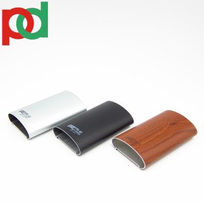 China 6M Length Plata Mate Black Wooden Color Aluminium Handrail Profiles With Bronze Anodized Finish And Different Sizes for sale