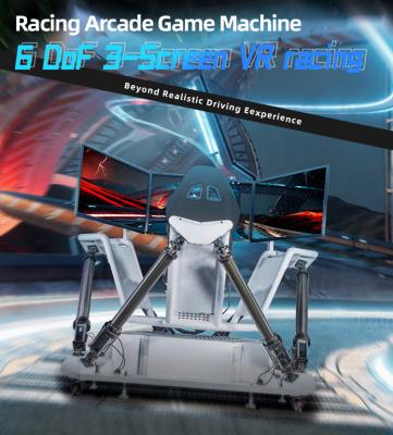 China 3 de schermen 6 DOF VR het Rennen Simulator5.0kw Elektrische Cilinder Arcade Game Machine Te koop