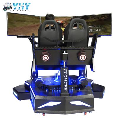 China 2 Players Three Screen Racing Simulator Adjustable Driving Game Steering Wheel Simulator for sale