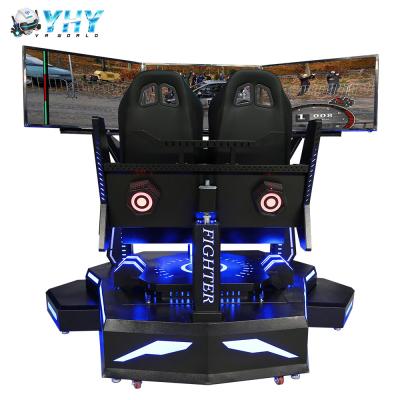 중국 VR Zone 3 Screen Driving Simulator One Player Acrylic Led Light 3 Dof Electric Cylinder 판매용