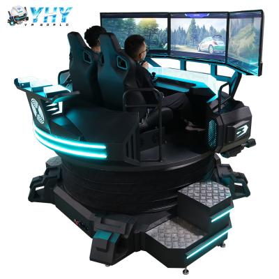 China 3.0kw Car Game Machine three screen racing simulator 3DOF Electric Platform 2 Seats for sale