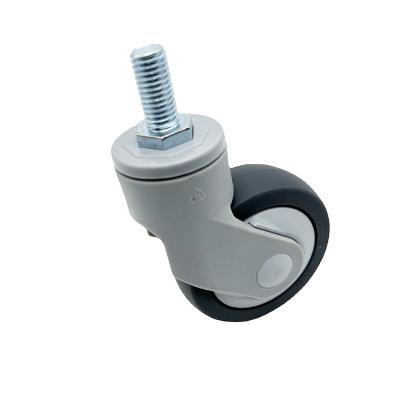 China 125MM Thread Rod TPR Caster Wheels With Brake Medical Handcart Caster for sale