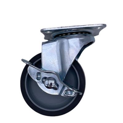 China Swivel Plate TPR Caster Wheels With Brake Plain Bearing Light Duty for sale