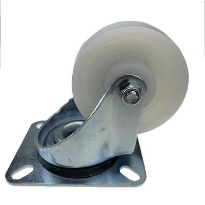 China 4'' White Color PA Roller Bearing Nylon Swivel Caster Wheels for sale
