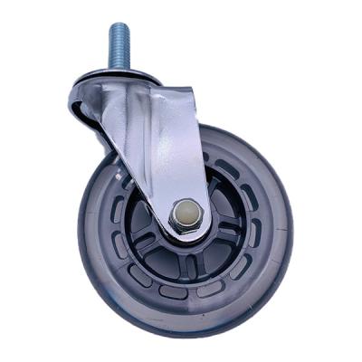 China 4 Inch Chrome Plated Transparent PU Caster Wheel For Wheelchair for sale