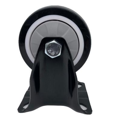 China 5 Inch Polyurethane Tread Rigid Plate Caster Wheels For Factory for sale