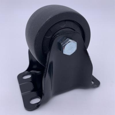 China 2.5 inch Black Nylon Wheel Low Profile Plate Rigid Caster for sale