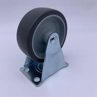 China Light Duty 2 Inch Soft Rubber Caster Wheels Plate Rigid for sale