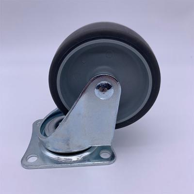 China Grey TPR Tread Plain Bearing Swivel Plate Caster 1.5 Inch for sale