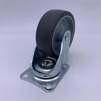 China Small Anti-Skid Rubber Caster Wheels Swivel Plate 2.5 Inch for sale