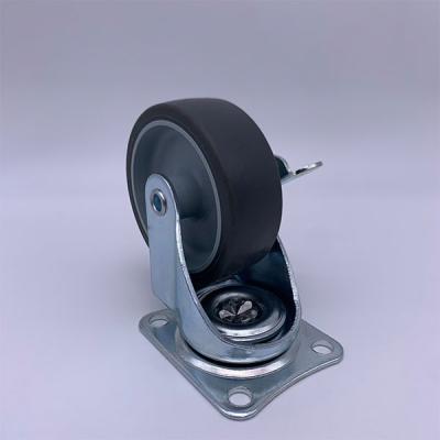 China Plain Bearing TPR Tread Furniture Locking Caster Wheels 75mm for sale