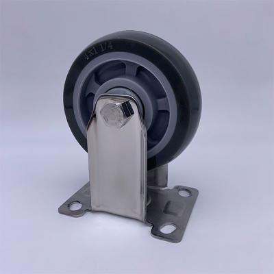 China El echador de acero inoxidable rígido de la pisada de la PU rueda 4 pulgadas 100m m en venta