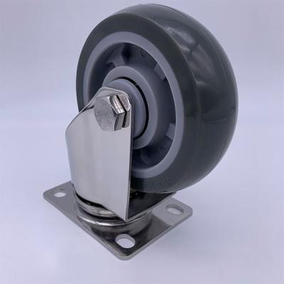 China Swivel Plate Mounting 125mm SS Caster Wheels 150kg Load for sale