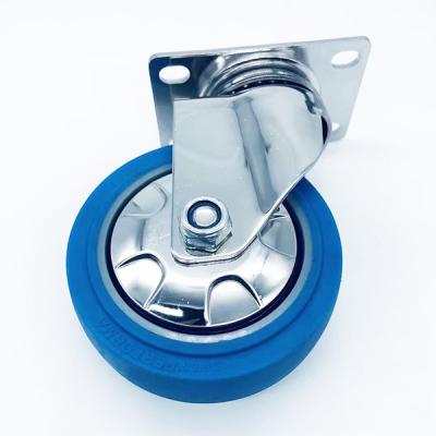 China Swivel Plate 3 Inch Blue Stainless York Swivel Caster With Dust Cover for sale
