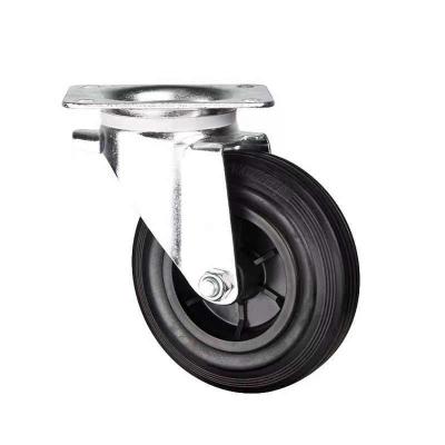 China 360 Degrees 160mm Rubber Caster For Litterbin Trash Can for sale