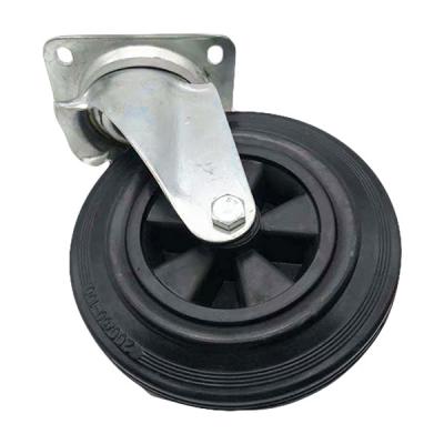 China 200mm 8 Inch Rubber Caster Without Brake Garbage Can for sale
