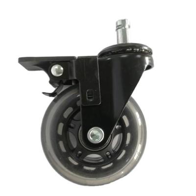 China Office Chair Caster Universal Wheel Silent PU Wheel Caster With Brake 2 Inch for sale