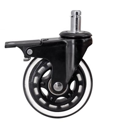 China Echador transparente de la silla de ruedas del pie del émbolo de la rueda de la PU de Boss Chair 3 pulgadas en venta