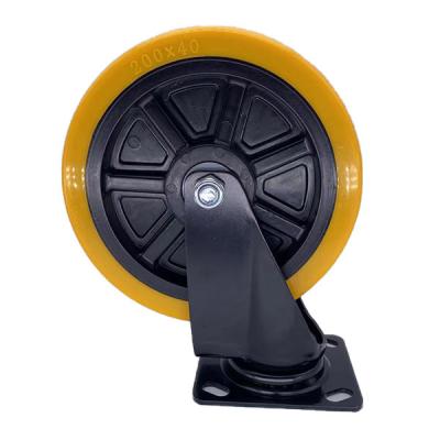 China Os rodízios superiores da placa do giro rodam rodízios amarelos dos rodízios 125mm do passo do TPE à venda